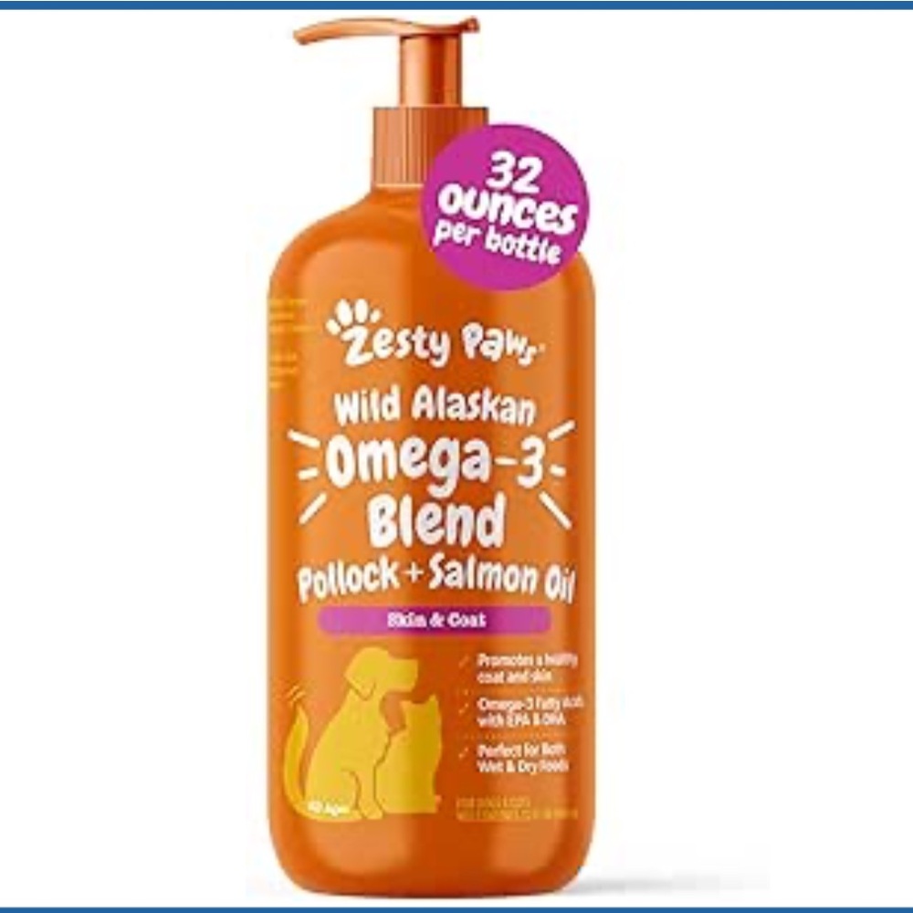 Zesty Paws Wild Alaskan Omega-3 Blend Pollock + Salmon Oil